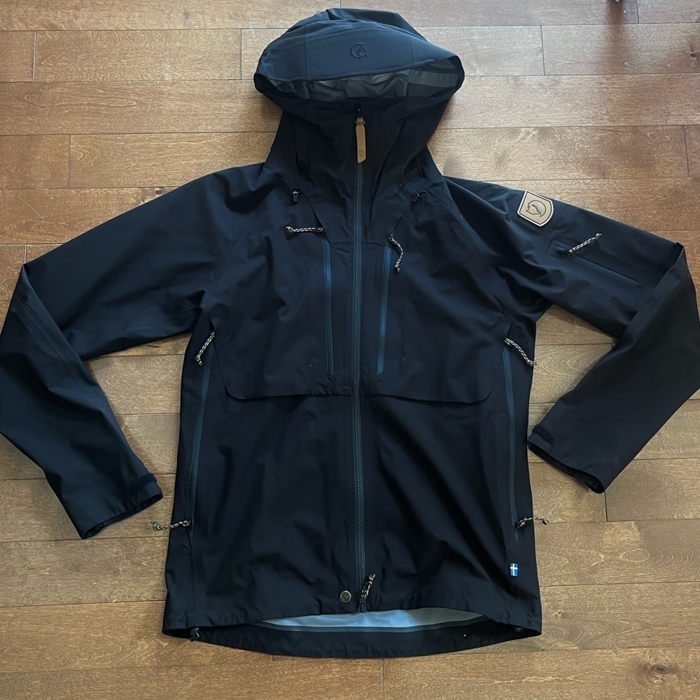 Fjällräven Keb Eco-Shell Waterproof Hooded Rain Jacket Black Women’s Small - Picture 3 of 16